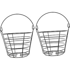 Kisangel Pack of 2 Golf Basket Aksesuāri vīriešiem Dāvanu grozs vīriešiem Āra glabāšanas grozs Golfa grozi Metāla bumbiņu konteiners Dzelzs groza uzglabāšanas konteiners bumbiņām Grozs Man