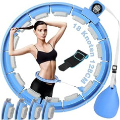 Smart Hula Hoop Quiet, Smart Hula Hoop pieaugušajiem un iesācējiem, Hullahub stīpa svara zaudēšanai, XXL 128 cm, Hula Hoop ar svara bumbu, Fitness Hula Hoop ar inteliģentu skaitīšanu un tievēšanas jostu