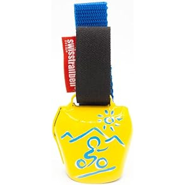 swisstrailbell® Yellow Biker Blue / The Original / ar zilu magnētisko lenti