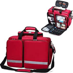 First Aid Backpack Empty First Aid Bag Red Emergency Treatment First Aid Trauma Bag for Home Office Car Outdoor Emergency