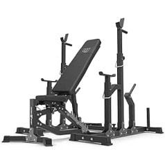 Marbo Sport MS11_2.0 Set | Double-Sided Adjustable Weight Bench + Adjustable Stand | Bars and Weights 83/113 kg to Choose From | Made in EU