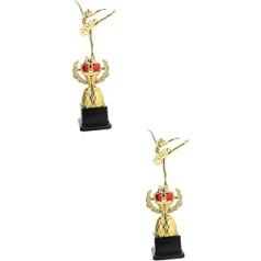 CLISPEED Pack of 2 Dance Trophy for Girls Basketball Gifts Football Trophy for Children Plastic Trophies Winning Award Trophy Game Award Girls Presents Trophy Cup