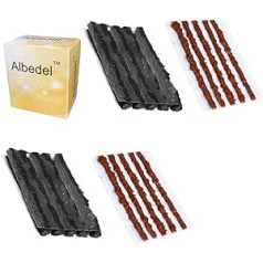 Albedel 20 Pieces for 2 Sizes Bicycle Tubeless Tyre Repair Kit Strips Rope Refill Plugs 1.5mm 3.5mm Emergency Puncture Flat for Road Bikes Mountain Bikes