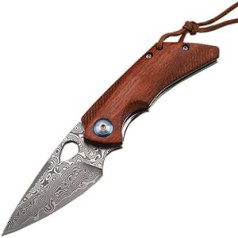 Damaskus Stahl Jagdmesser, tragbare faltbare Requisiten, Outdoor Camping und Überlebenswerkzeug (16cm)