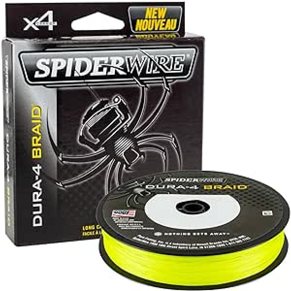 Spiderwire cieta makšķerēšanas aukla 4, dzeltena 0,20 mm, 300 m, pīta PE Dyneema jūras vērpšana, karpu zveja