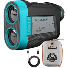 MiLESEEY Golf lāzera tālmērs Hunting 800 m ar slīpuma slēdzi, karoga bloķēšanu un vibrāciju, statīva stiprinājumu, 2 collu LCD displeju, ± 0,5 m precizitāti, nepārtrauktu skenēšanu, āra attāluma meklētāju