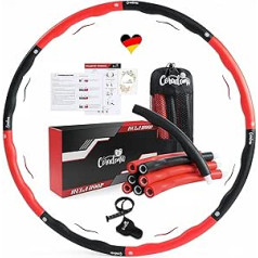 Coradoma® Hula Hoop 1,2 kg fitnesa stīpa Hullahub stīpa svara zaudēšanai Hoola Hoop Fitness iesācējiem un pieredzējušiem | Viļņi masāžai | Ietver somu, treniņu plānu un mērlenti