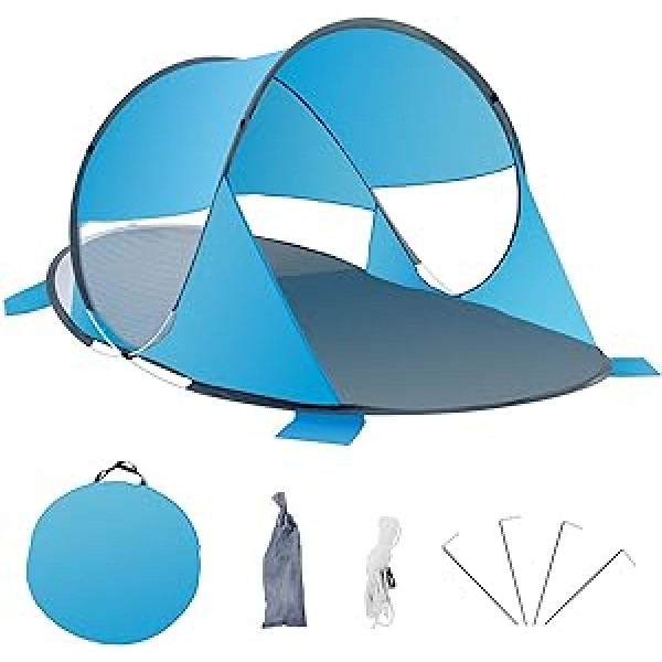 Duhome Pop Up Beach Shelter, Beach Tent for 1-3 People, Portable Beach Tent with UV Protection, Easy Assembly for Beach, Camping, Garden, Blue