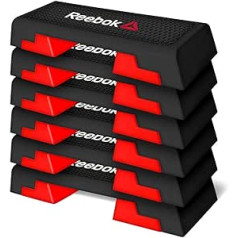 Reebok Step specifikācija melns/sarkans Step Board Fitness Step aerobikas soli komplekts ar 3 6 9 26, melns/sarkans