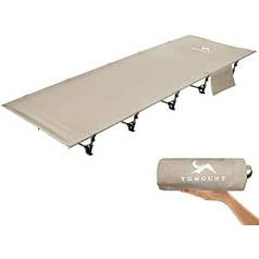 TOMOUNT camp bed, ultralight aluminium folding bed, compact portable camping lounger, easy to build, durable camping bed for camping, outdoor hiking, travel, beach