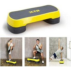 Hua Stepbenches Vīriešu un sieviešu fitnesa aerobikas steperis, 3 līmeņu regulēšana mājas trenažieru zāle Silent Shock Absorption Joga Push-Up Vingrošanas dēlis Noslodze 200 kg, 85 x 35 x 10 ~ 20 cm