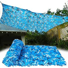 Camouflage Net Camouflage Net German Army 2 x 8 m 3 x 4 m 4 x 4 m 4 x 8 m 5 x 7 m Blue Sun Protection Camouflage Net for Decoration, Hunting, Camping, Shooting, Car Cover, Camping (Size: 7 x 7 m)