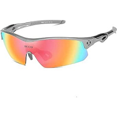 DUCO Fahrradbrille Herren und Damen Sportbrille Outdoor Sonnenbrille für Sportler mit 5 austauschbare Gläser UV400 0020