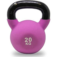 POWRX Neoprene Kettlebell, 2-26 kg, ieskaitot Workout | Dažādu krāsu un svaru tējkannas | Grīdai piemērota šūpošanās hantele