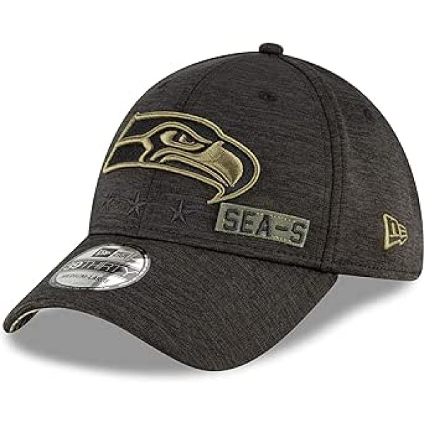 New Era Seattle Seahawks NFL On Field 2020 Sveiciens Service 39Thirty Stretch Cap — M –L, pelēks