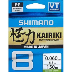 Shimano Kairiki 8, 150 m, Mantis Green, 8 x Braided Fishing Line, 59WPLA58R0