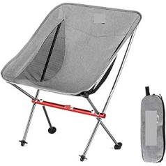 EVURU Tables and Chairs Beach Chair High Fishing Chair Folding Chair Ultralight Camping Chair Portable Outdoor Chairs Picnic Travel Chair Adjustable (Colour: Low - Grey)