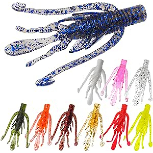 DEILAI Fishing Soft Plastic Bait Tail Swimbaits Fishing Lure Fishing Tackle Box Bait Kit for Saltwater Freshwater Trout Bass Zander Crappie