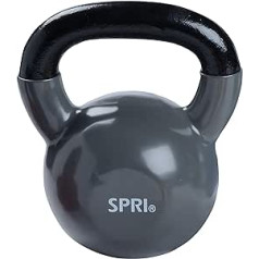 SPRI Kettlebell Weights Deluxe čuguna vinila pārklājumu Comfort Grip Wide Grip Krāsu kodētu Kettlebell komplekts (pieejams 5, 8, 10, 12, 15, 18, 20, 25, 30, 35, 40, 45, 50 lbs)