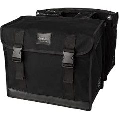 FastRider Canvas 94 dubultā velosipēda soma bagāžas nodalījumam, 56 l sānu kabatas velosipēdam, 100% kanvas bagāžas nodalījuma soma, ūdensnecaurlaidīga, atstarojoša, viegli saliekama, melna