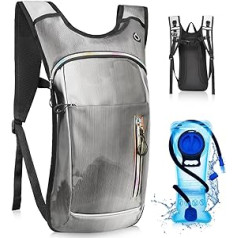 BOSNAS hidratācijas mugursoma, Festival Rave Hydration Pack, ūdens mugursoma ar 2L hidratācijas pūsli, Rave Backpack Hydration Pack Hydropack Hydro festivāliem, reiviem, pārgājieniem, maratoniem, skriešanai