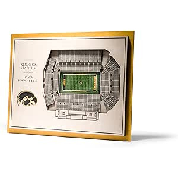 YouTheFan NCAA Aiovas Hawkeyes 5 slāņu StadionView 3D sienas māksla — Kinnikas stadions