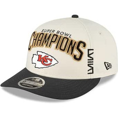 New Era vīriešu Kanzassitijas Chiefs Super Bowl LVIII čempionu ģērbtuve zema profila 9FIFTY regulējama cepure krēmkrāsas/melna