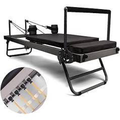 BESTXH Faltbar Pilates Reformer Machine Für Das Heim -Fitnessstudio Hochfächer -Legierung Stahlstruktur 400 Lbs Gewichtskapazität Für Anfänger