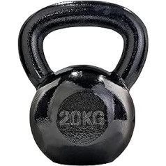 ScSPORTS® Kettlebell - 4/8/12/20/24/28 kg, ketus, kalamas, vandeniui atstumiantis, juodas - virdulys, rutulinis svarelis, sūpynės hantelis, apvalus svarelis sporto salei, jėgos treniruotėms, fitnesui, namuose