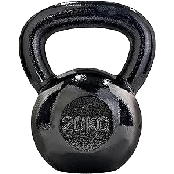 ScSPORTS® Kettlebell - 4/8/12/20/24/28 kg, čuguns, āmurs, ūdeni atgrūdošs, melns - tējkanna, lodīšu atsvars, šūpošanās hantele, apaļais svars trenažieru zālei, spēka treniņš, fitness, mājas