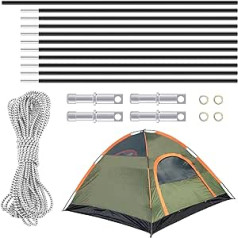 Tent Poles Replacement - Aluminum Tent Poles, Fits Female and Male Ends, Lightweight Tent Pole Repair Kit, Replacement Tent Pole Kit for Hiking, Camping, Backpacking, Tent, 4.5M