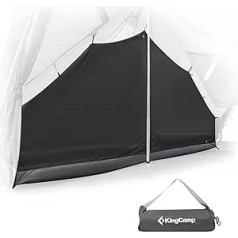 KingCamp Glamping Tent, 8-12 Person Family Tent, Outdoor Bell Tent with Double Pointed Roof for 3 Rooms, for Families and Camping Groups, Extra Large
