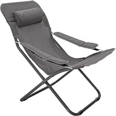 HOMECALL Folding Camping Chair with 2x1 Textilene and Adjustable Backrest - Grey