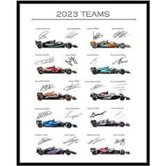 Plakātu meistara vintage ilustrācijas plakāts — retro sporta druka — F1 Formula One Teams Autograph Auto Driver Fan — 8