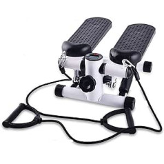 ZZZTWO Mini Swing Stepper ar aukliņām, Home Trainer Small Stepper ar regulējamu pretestību fitnesa slodzei 100 kg ar elastīgo joslu