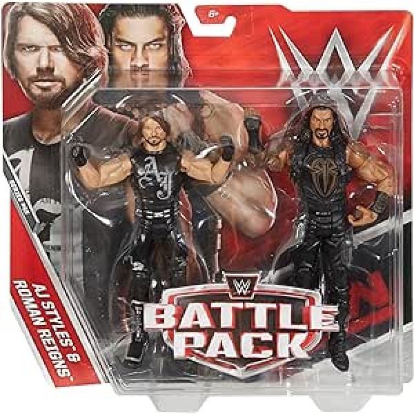 Mattel WWE AJ Styles un Roman Reigns Action Series 45 attēls, 2 pack