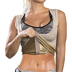 DODOING Women's Sauna Sweat Zip Vest for Weight Loss Hot Polymer Waist Trainer Corset Vest Compression Body Shaper Shapewear Stomach Workout Tank Top