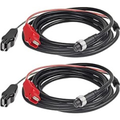 2 Pack 3M Electric Fishing Reel Power Cord Power Cord for Connecting Battery to Reel Compatible with Daiwa Tanacom 1000 750 500, Seaborg 500MJ, Leobritz, Shimano, BeastMaster, ForceMaster