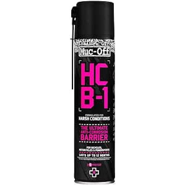 Muc-Off Unisex Adult HCB-1 pretrūsas aerosols velosipēdiem, motocikliem un spēka sportam, 400 ml