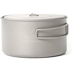 TOAKS Titanium Pot Outdoor Camping Titanium Vieglie portatīvie var tikt izmantoti kā krūzes, bļodas un katli (1350 ml)