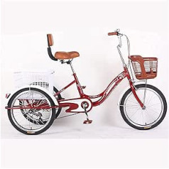 ACIYD Adult Tricycle Cruiser velosipēds ceļojumiem vai trīsritenis pieaugušajiem senioriem sievietēm vīriešiem, 1 ātruma 3 riteņu velosipēds ar iepirkumu grozu TRĪS riteņi guļus stāvoklī