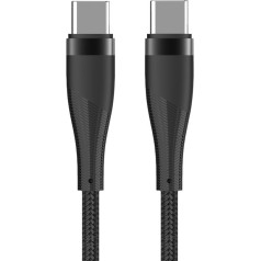 Maxlife MXUC-08 cable USB-C - USB-C 1,0 m 60W black nylon