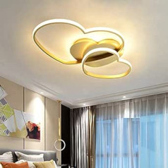 LED 40 W lubinis apšvietimas reguliuojamas vaikų kambario lempa berniukų mergaičių miegamojo lubų lempa su nuotolinio valdymo pulteliu Love Heart Design akrilo metalo lubų apšvietimo sietynas valgomojo lubų šviestuvui, auksinis