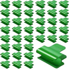 LSRVNM Pack of 40 Plant Clips, 11 mm Greenhouse Clips, Plastic Net Tunnel Hoop Clip, Greenhouse Clamps, Foil Plant Clips, for Row Cover Net, Greenhouses, Sheds, Shelters, Green