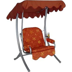 Angerer Hollywood Swing 1-Seater - Garden Swing Made in Germany - Swing for Sitting and Relaxing - Easy Assembly (Terracotta Flower)