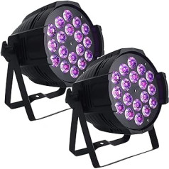 2pcs Headlight PAR Light 18 x 15 W LED Stage Light 4 in 1 RGBW Stage Lighting Headlight Par Spotlight with DMX512 and 8 Channels for Party Disco Compatible Wedding