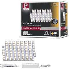 Paulmann 70666 LED Stripe MaxLED 500 Basisset 3 m Warmweiß 2700K Lichtband beschichtet Lichtstreifen 20W 1650 lm 230/24 V 36 VA