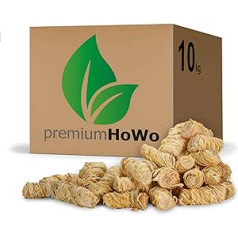 premiumHoWo (10 kg = aptuveni 800 gab. kamīna šķiltavas, bārbekjū šķiltavas un cepeškrāsns šķiltavas - eko apgaismojuma vate, koka vate, ideāli piemērota kamīniem un bārbekjū - zīmola kvalitāte ražota Vācijā -