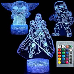 3D Night Light Avengers Touch Table Desk Lamp Three Patterns Iron Man/Spiderman/Deadpool 7 Colours Optical Illusion Lights with Acrylic Flat and ABS Crack Base and USB Cable for Children