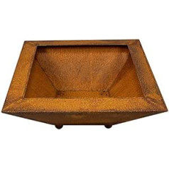 Manufaktur-Lichtbogen Rust Plant Bowl Square 45 x 45 x 19 cm Patina Garden Decoration